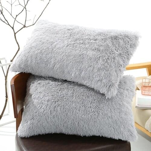 50x70cm Plush Pillow Case Winter Warm Long Fluffy Sleeping Pillowcase Home Bed Cushion Pillow Cover