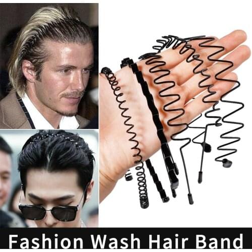 Fashion Unisex Black Wavy Hairband Mens Women Hair Clip Hoop Bands Accessories Sport Headband Headdress Styling Tools