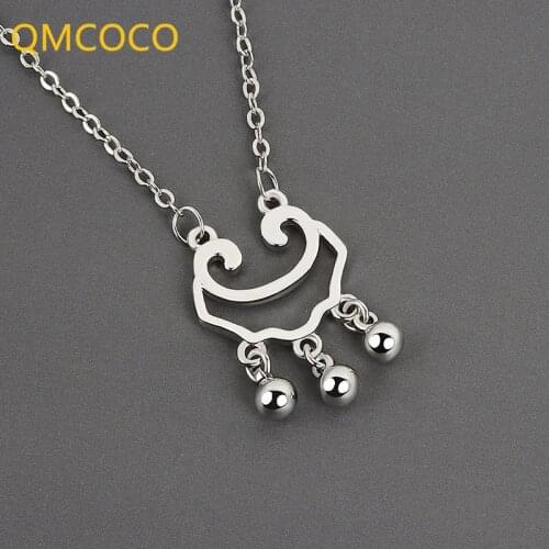 QMCOCO 925 Silver Necklace Simple Creative Personality Design Long-Life Lock Fashion Vintage Pendant Chain For Woman Jewelry
