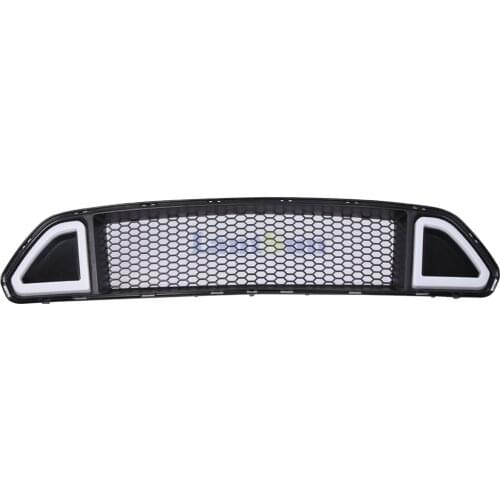 F001 For Ford Mustang DRL LED Front Grille Hood Bumper Mesh Grill 2015-2020 LANTSUN