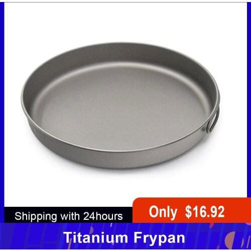 Ultralight Titanium Frypan Bowl Outdoor Tableware Camping Cookware Titanium Pan Utensils Hiking Picnic Cooking Frying Pan