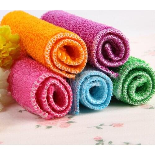 5/20PCS Dish Cloth Bamboo Fiber High Efficient Anti-grease Cleaning towel Washing Towel Magic Kitchen Cleaning Wiping Rag