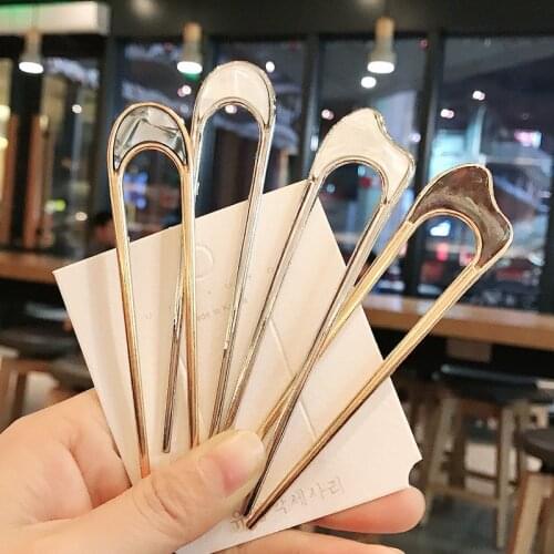 Metal Alloy U-Shape Hair Clip Women Girls Vintage Hair Sticks Hair Accessoriesfor Women Lady Hairpin Bun Tool