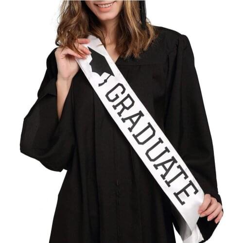 Unisex Satin Sash Graduatte High School Celebration Party Photo Booth Single Sided Props College Graduation Party Decoration