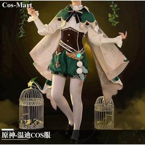 New Arrival Hot Game Genshin Impact Venti Cosplay Costume Fashion Cute Battle Suits Female Role Play Clothing S-XL