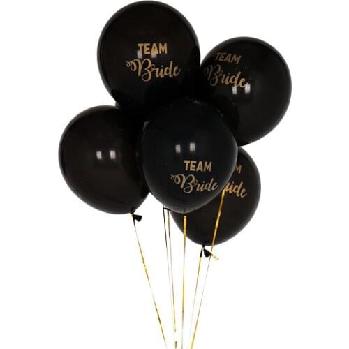 20pc Team Bride Ballon Hens Party Black White Pink Balloons With Golden Glitter Writting Wedding Balloon Hen Bachelorette 10inch