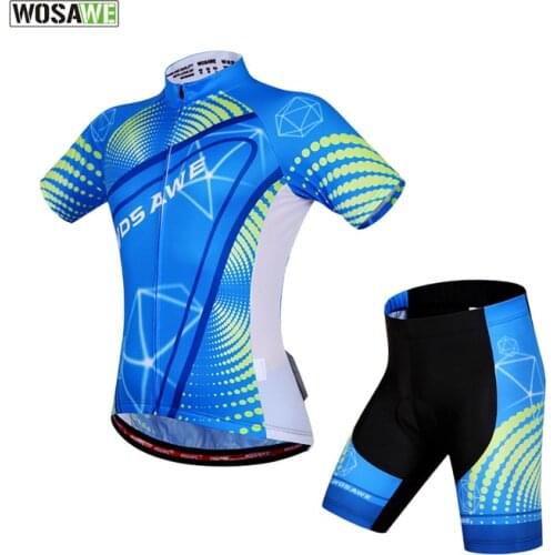 WOSAWE Summer Cycling Jerseys+ Shorts Set 4D Gel Pad Quick Dry Maillot Ciclismo Padded Bike Cycling Clothing Short Sleeve Suits