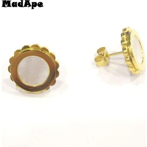 MadApe Fashion Stainless Steel Women Jewelry Shell Stud Earrings For Girl Gift For Women Earrings