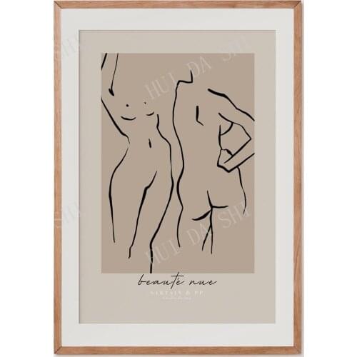 Female Line Art, Modern Minimalist, Modern Wall Art, line art woman, one line drawing, printable wall art, nudeart woman