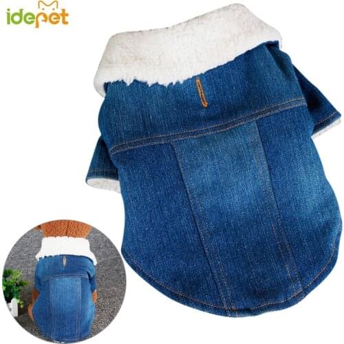 Winter Dog Clothes Coat Jacket Jeans for Small Dog Warm Denim Coat for Dogs Cats Winter Clothes for Pet 25