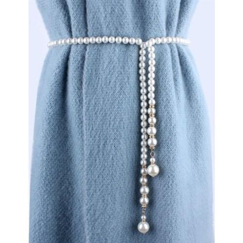 1PC New Fashion Women Long Rhinestone Pearl Belt Chain Wedding Belts Waist Rope for Bride Dresses Laides Female Luxury Ceinture