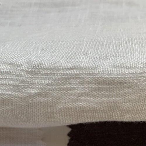 M-446 100% Linen Fabric Sand Washed White Ivory Blue Black Colors 148 cm 58'' width 170 gsm sewing fabric 10 m small wholesale