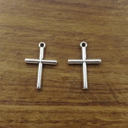 10pcs Charms double sided cross 22*15mm Tibetan Silver Plated Pendants Antique Jewelry Making DIY Handmade Craft