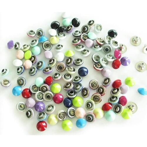 7mm Colorful Shor Cone Mushroom Spike Rivet Cap Stud For Leather Craft Bag Hat Shoe Jeans Chocker Dog Collar Accessories Punk