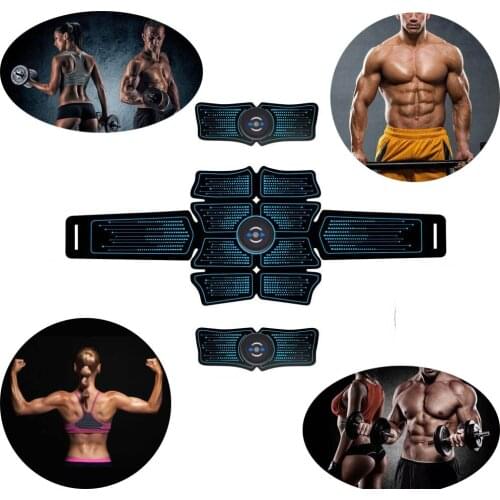 Wireless Abdominal Muscle Stimulator EMS Smart Fitness Training Electric Massager Body Slimming Belt USB Recharge ABS Home Gym