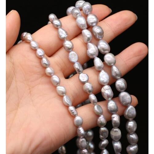 Natural Freshwater Pearl Beads Irregular Punch Grey Pearls Loose Beads for Jewelry Making DIY Bracelet Necklace Accessories 14