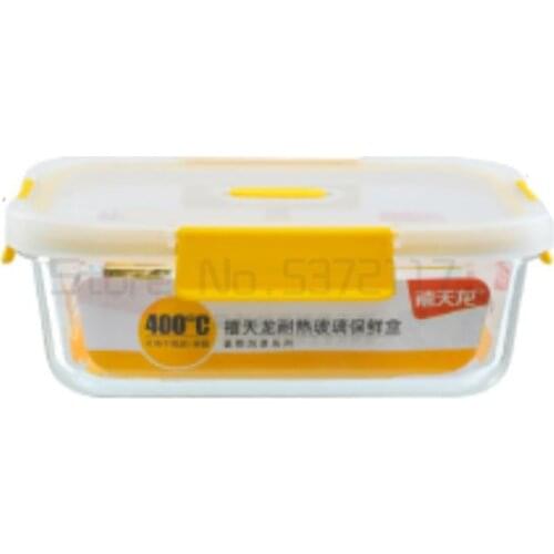 Household glass lunch box can be heated by microwave oven, office worker, fresh-keeping picnic lunch box, single lunch box