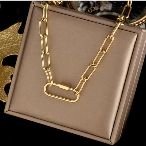 316L stainless steel Titanium inserts No fading chain Upscale jewelry Necklace fashion charm Light luxury gift women