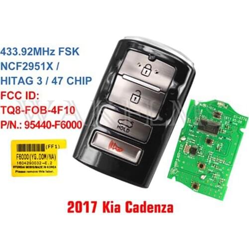 CN051031 Original KIA Smart Key Remote 2016 4 Button 433MHz 95440-F6000