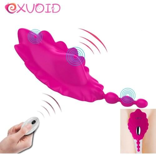 EXVOID Wearable Vibrator Clitoris Stimulate C String Panties Go Out to Enjoy Wireless Remote Control Adult Sex Toys for Women