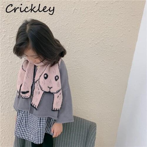 Cotton Kids Scarf Lovely Cute Animal Pattern Knitting Toddler Shawl for Boys Girls Soft Warm Autumn Winter Children Scarf