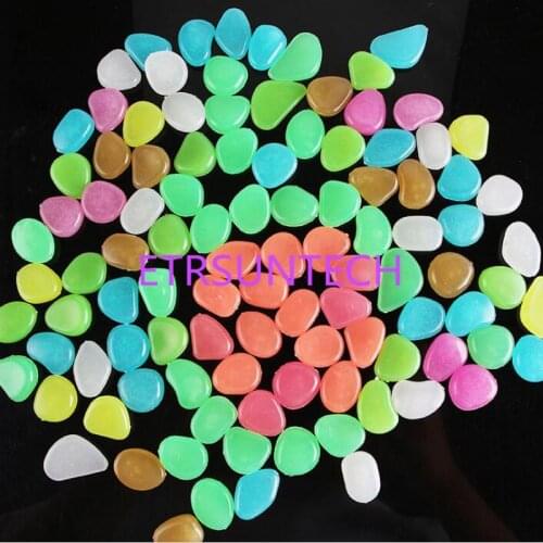 2000pcs Luminous Stones Glow in Dark Garden Ornament Road Outdoor Fish Tank Decoration Pebble Rocks Aquarium