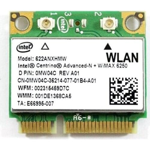 Int 6250 Advanced-N + WiMAX WiFi Card 622ANXHMW For 1558 1569 1747 1749 XPS 1647 Series,D P/N 0MW04C