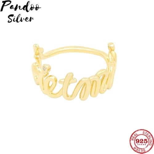 Trendy Charm Silver 1:1 Replica,Letter Ring Yellow Toi Et Moi Statement Ring Women Jewelry Gift With Logo