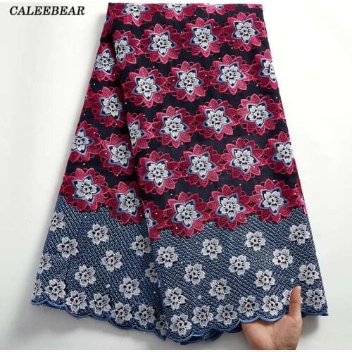 Latest African Lace Fabric 2021 High Quality Swiss Voile Lace Fabric 5Yards Embroidery Nigeria Lace Fabric For Women Dress S2454