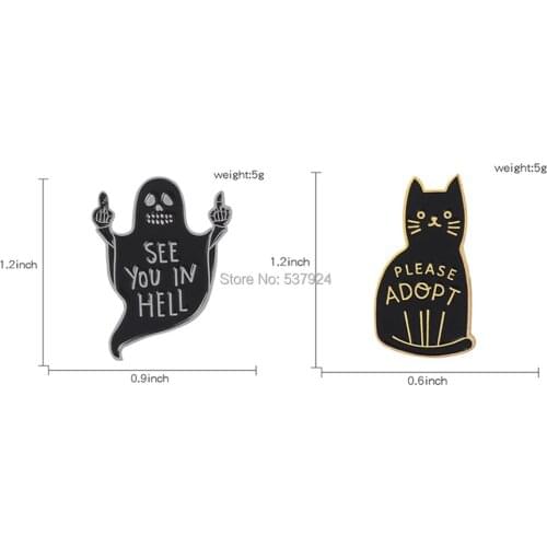 New 20Pcs Ghost Despise Gesture Please Adopt Brooch Lapel Pin Action Figure Toy