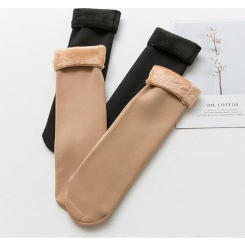 New Warm Womens Plus Velvet Winter Thermal Sock Keep Warm Thickening Socks Solid Casual Snow Thermal Keeping Sleeping Socks