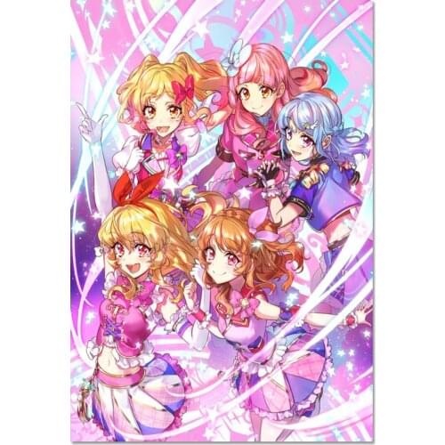 New Arrival Custom Aikatsu! Poster Home Decoration Fashion Silk Fabric Wall Poster 27X40cm30X45cm