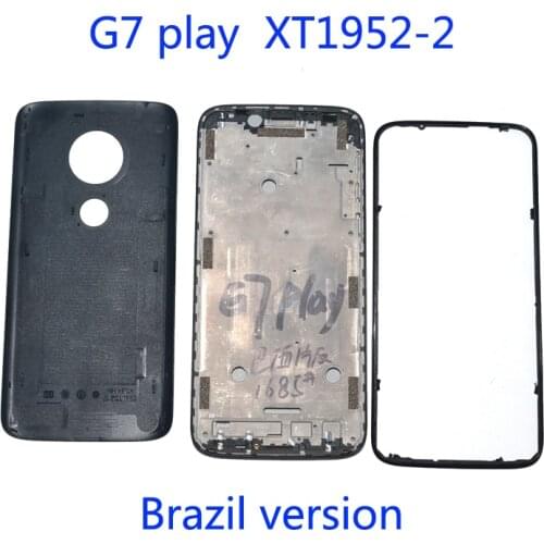 Original For Motorola Moto G7 play XT1952-2 LCD Middle Frame with Ring bezel with back battery cover Housing Full Repair parts