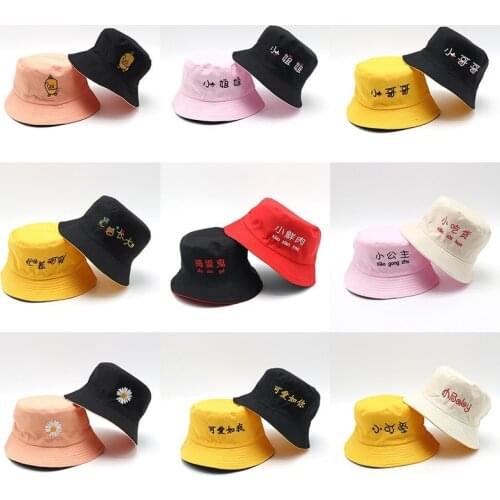 2021 new child Double-sided Bucket Hat Panama summer sun protection hats for Kids Boy Cap Girl baby fishing fisherman caps gorro