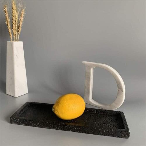 Natural Volcanic Rock Vanity Tray, Tabletop Storage Tray for Perfume, Jewelry, Seasoning (Volcanic Rock)