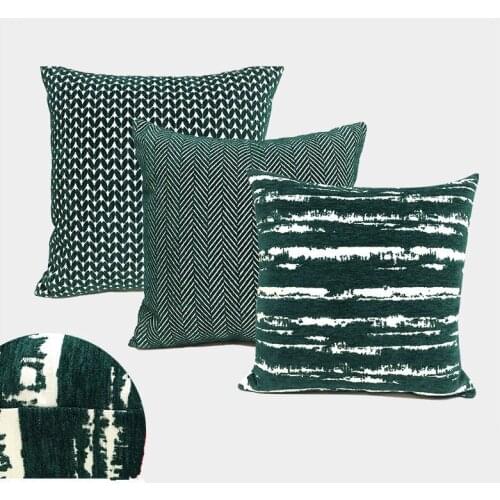 Striped Jacquard Cushion Cover 45x45 Polyester Home Sofa Decorative Pillowcase Throw Pillow Home Decor Pillow Cases Cover