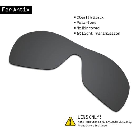 SmartVLT Polarized Sunglasses Replacement Lenses for Oakley Antix - Stealth Black