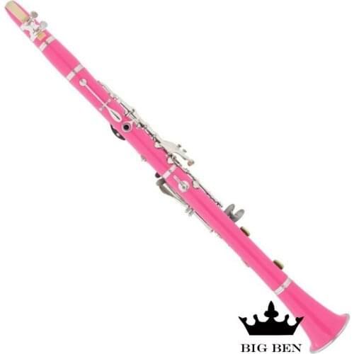 17key ABS pink blue clarinet cupronickel plated buttons white Bb clarinet with fabric box children adults use