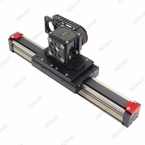 Mjunit xy axis rail with asynchronous double head movement, linear module guideway synchronous belt slide manipulator for full