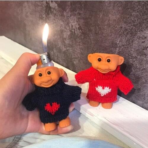 Girl Rubber Doll Lighter Case Trolldroll Armor Shell Case Lighters Funny Silicone Cute Toys Lighter Cover Protector Women Gift