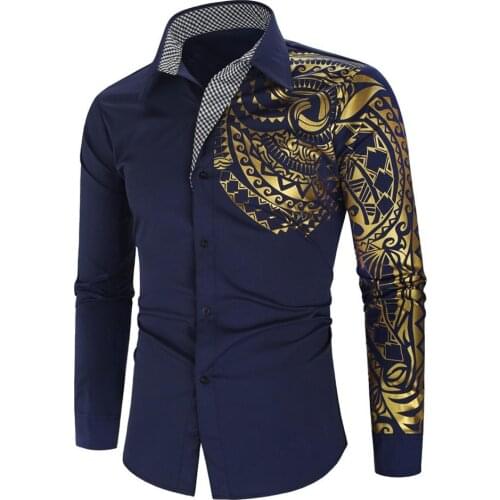 Luxury Shirt Men New Slim Long-sleeved Camisa Masculina Chemise Men Public Club Fancy Shirt