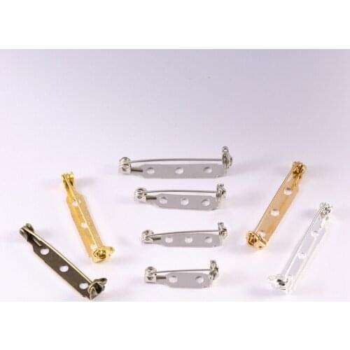 50pcs/lot 15 20 25 30 35 mm Silver Brooch Clip Base Pins Safety Pins Brooch Settings Blank Base For DIY Jewelry Making Supplies