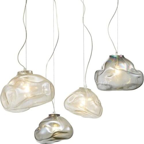 Nordic luxury special-shaped glass pendant lamp creative restaurant showroom living room staircase pendant light indoor light