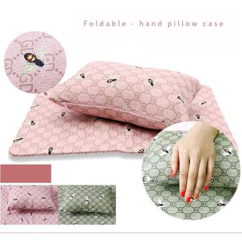 Foldable Hand Cushion Pillow Case Set Holder Soft PU Leather Sponge Arm Rest Nail Pillow Manicure Art Beauty Nail Mat Pad