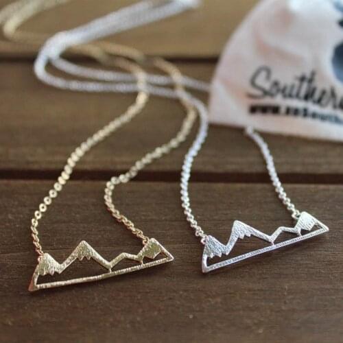 SMJEL New Accessories Trendy Brushed Snowy Mountain Statement Pendants& Necklaces Nature Hiking Jewelry Gifts N181