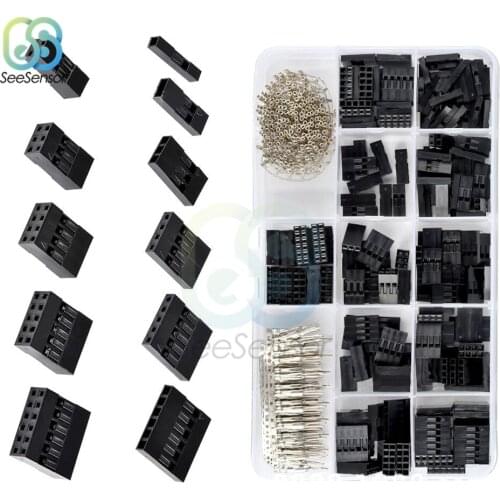620Pcs/set Dupont Connector 2.54mm Dupont Cable Jumper Wire Pin Header Housing Kit Male Crimp Pins+Female Pin Terminal Connector