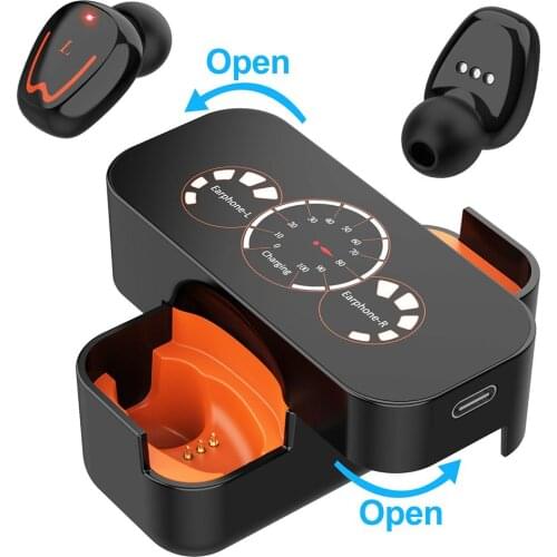 KINGSTAR TWS Bluetooth Earphones Wireless Headphone with Microphone IPX7 Waterproof Sport LED Display Headset HD Call Earbuds