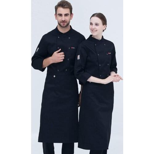 Unisex Long Sleeve Chef Jacket Cook Work Uniforms Restaurant Hotel Kitchen Coat 649C