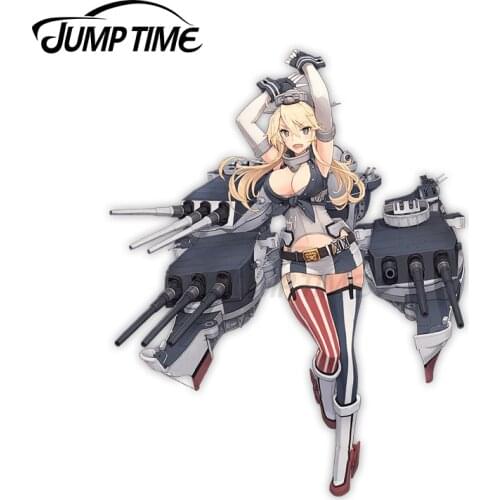 Jump Time 13 x 8.6cm For Kantai Collection Iowa Kancolle Car Sticker Waterproof Auto Decal Laptop Wall Car Body Vinyl Car Wrap