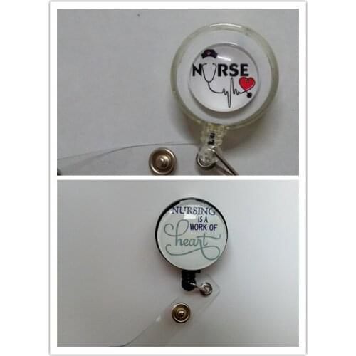 Nurse is hard working Retractable id badge reel 10pcs/lot